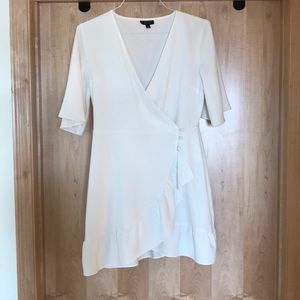 Topshop white wrap dress size 8